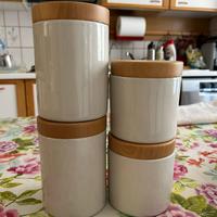 Set di 4 contenitori ceramica