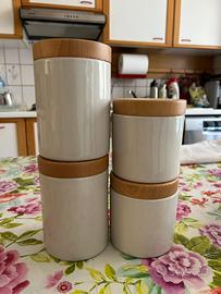 Set di 4 contenitori ceramica