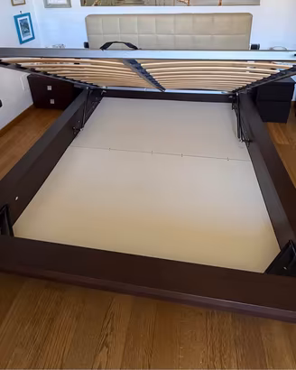 letto matrimoniale contenitore con rete ortopedic
