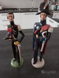 Coppia statuette ceramica carabinieri Sciacca