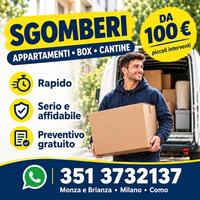 Sgomberi appartamenti, box e cantine da 100 €