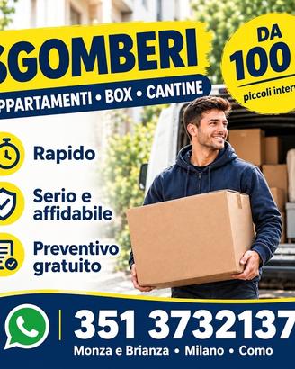 Sgomberi appartamenti, box e cantine da 100 €