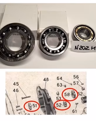 Set Cuscinetti Moto Guzzi Guzzino 65 - Cardellino