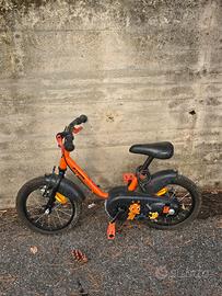 B'TWIN Robot 500 16" bambino  usata poco + rotelle