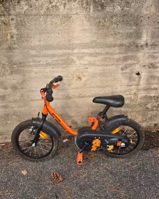 B'TWIN Robot 500 16" bambino  usata poco + rotelle
