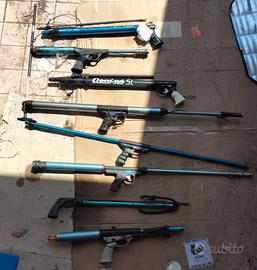 8 Fucili pesca vintage svuota garage