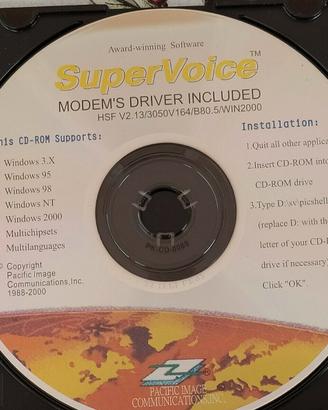 CD-ROM SUPERVOICE SOFTWARE Modem's Driver Included