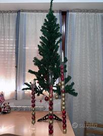 Albero di Natale verde + addobbi+ luci