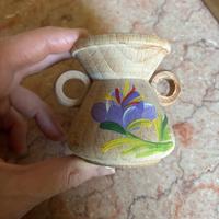 Contenitore zafferano legno dipinto mano