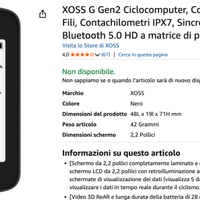 XOSS G Gen2 Computer da Ciclismo GPS senza fili