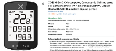 XOSS G Gen2 Computer da Ciclismo GPS senza fili