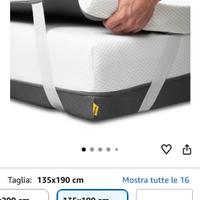 Topper in memoryform 135X190 letto camper