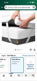 Topper in memoryform 135X190 letto camper