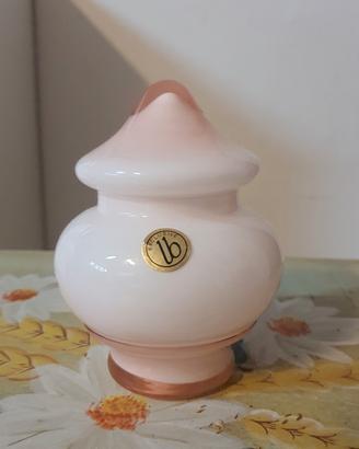 vasetto in vetro satinato rosa