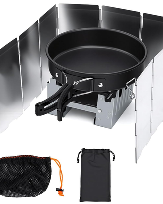 Set Fornello da Campeggio Pieghevole + Padella Ant