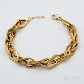 Bracciale in oro giallo 18 kt a rombi D.52