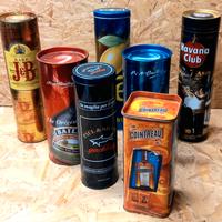 Lotto 7 scatole bottiglie liquori vintage tubolari