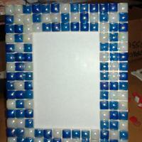 cornice artigianale mosaico azzurra