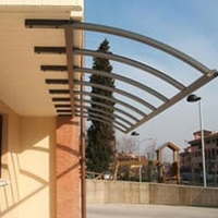 Tettoia balcone attacco a soffitto su misura