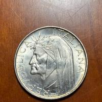Moneta argento 500 lire Dante Alighieri