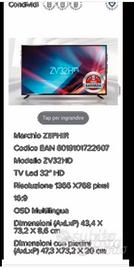 TV 32 pollici Zephir