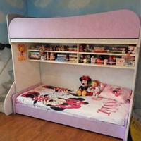 Letto a soppalco con scala contenitore