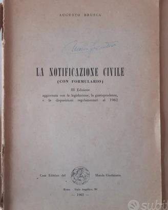 Libro "La Notificazione Civile" - 1962
