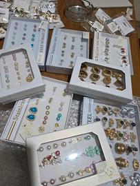 stock 120 pz orecchini e anelli acciaio inox