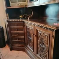 MOBILE MASSICCIO  NOCE CARNICO INTAGLITO A SUTRIO