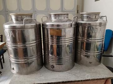 FUSTI IN ACCIAIO INOX PER OLIO DA 50 LITRI