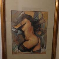 Quadro Olio su Tela Nudo di Donna