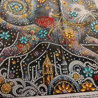 Quadro gatto in diamont