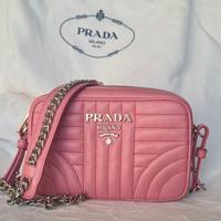 Prada borsa a tracolla in pelle rosa