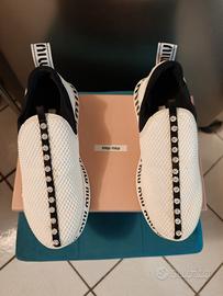 Sneakers Miu Miu originali da donna, colore bianco