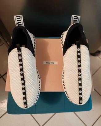 Sneakers Miu Miu originali da donna, colore bianco