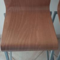 Coppia di sedie da penisola in legno e acciaio