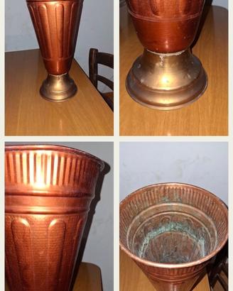 Vaso / Portaombrelli Vintage in Rame e Ottone