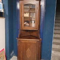 Vetrina angolare in legno 