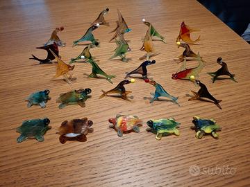 Animaletti in Vetro d'epo, fatti e dipinti a mano.