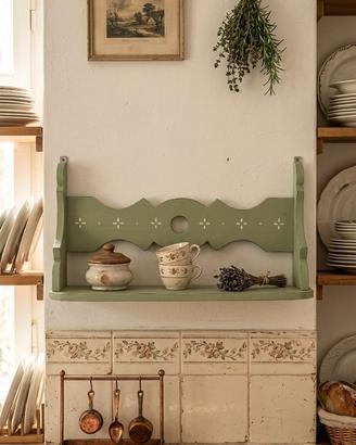 Mensola legno, porta tazze cucina stille country