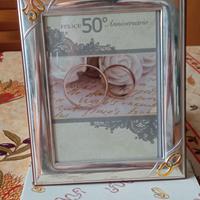 Cornice Argento e legno per 50o matrimonio