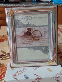 Cornice Argento e legno per 50o matrimonio