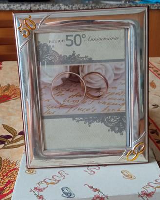 Cornice Argento e legno per 50o matrimonio