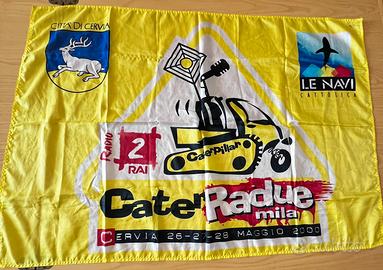 Bandiera evento Caterpillar Radio 2 RAI vintage