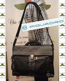 PIQUADRO CARTELLA LAVORO PELLE DUE SOFFIETTI