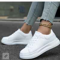 Scarpe donna sneakers in pelle bianche