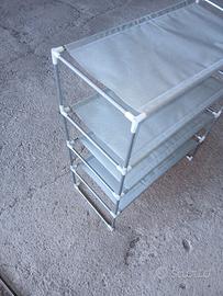 scarpiera in metallo e tessuto 