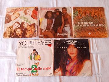 lotto 5 Dischi Vinile 45 Giri Anni 80