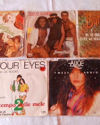lotto 5 Dischi Vinile 45 Giri Anni 80