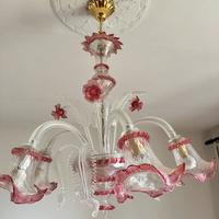 Lampadario in vetro soffiato